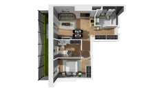 3 pokoje, mieszkanie 54,62 m², piętro 3, oferta nr E/36, Osiedle Synteza bud. E, F, Gdańsk, Piecki-Migowo, Morena, ul. Lema