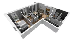 3 pokoje, mieszkanie 54,62 m², piętro 3, oferta nr E/36, Osiedle Synteza bud. E, F, Gdańsk, Piecki-Migowo, Morena, ul. Lema