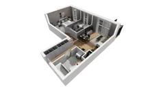 3 pokoje, mieszkanie 54,62 m², piętro 3, oferta nr E/36, Osiedle Synteza bud. E, F, Gdańsk, Piecki-Migowo, Morena, ul. Lema