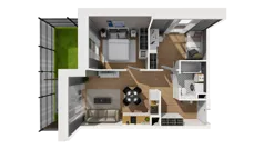 3 pokoje, mieszkanie 48,26 m², parter, oferta nr E/3, Osiedle Synteza bud. E, F, Gdańsk, Piecki-Migowo, Morena, ul. Lema