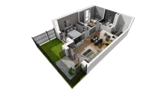 3 pokoje, mieszkanie 48,26 m², parter, oferta nr E/3, Osiedle Synteza bud. E, F, Gdańsk, Piecki-Migowo, Morena, ul. Lema