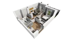 3 pokoje, mieszkanie 48,26 m², parter, oferta nr E/3, Osiedle Synteza bud. E, F, Gdańsk, Piecki-Migowo, Morena, ul. Lema