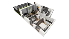 3 pokoje, mieszkanie 47,46 m², piętro 6, oferta nr F/66, Osiedle Synteza bud. E, F, Gdańsk, Piecki-Migowo, Morena, ul. Lema