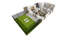 3 pokoje, mieszkanie 47,46 m², piętro 6, oferta nr F/66, Osiedle Synteza bud. E, F, Gdańsk, Piecki-Migowo, Morena, ul. Lema