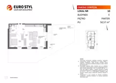 3 pokoje, mieszkanie 50,57 m², parter, oferta nr E/10, Osiedle Synteza bud. E, F, Gdańsk, Piecki-Migowo, Morena, ul. Lema
