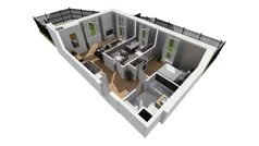 3 pokoje, mieszkanie 50,57 m², parter, oferta nr E/10, Osiedle Synteza bud. E, F, Gdańsk, Piecki-Migowo, Morena, ul. Lema