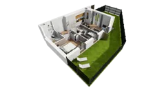 3 pokoje, mieszkanie 50,57 m², parter, oferta nr E/10, Osiedle Synteza bud. E, F, Gdańsk, Piecki-Migowo, Morena, ul. Lema