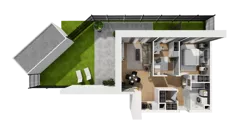 3 pokoje, mieszkanie 54,74 m², parter, oferta nr E/11, Osiedle Synteza bud. E, F, Gdańsk, Piecki-Migowo, Morena, ul. Lema