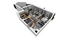 3 pokoje, mieszkanie 54,74 m², parter, oferta nr E/11, Osiedle Synteza bud. E, F, Gdańsk, Piecki-Migowo, Morena, ul. Lema