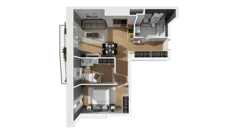 3 pokoje, mieszkanie 54,62 m², piętro 6, oferta nr E/70, Osiedle Synteza bud. E, F, Gdańsk, Piecki-Migowo, Morena, ul. Lema