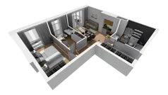 3 pokoje, mieszkanie 54,62 m², piętro 6, oferta nr E/70, Osiedle Synteza bud. E, F, Gdańsk, Piecki-Migowo, Morena, ul. Lema