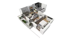 3 pokoje, mieszkanie 54,62 m², piętro 6, oferta nr E/70, Osiedle Synteza bud. E, F, Gdańsk, Piecki-Migowo, Morena, ul. Lema