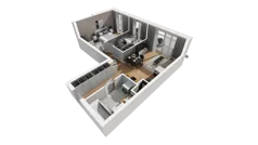 3 pokoje, mieszkanie 54,62 m², piętro 6, oferta nr E/70, Osiedle Synteza bud. E, F, Gdańsk, Piecki-Migowo, Morena, ul. Lema