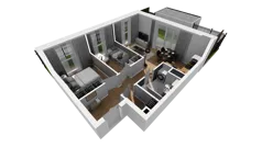 3 pokoje, mieszkanie 47,46 m², parter, oferta nr F/4, Osiedle Synteza bud. E, F, Gdańsk, Piecki-Migowo, Morena, ul. Lema
