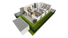3 pokoje, mieszkanie 47,46 m², parter, oferta nr F/4, Osiedle Synteza bud. E, F, Gdańsk, Piecki-Migowo, Morena, ul. Lema