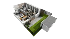 3 pokoje, mieszkanie 47,46 m², parter, oferta nr F/4, Osiedle Synteza bud. E, F, Gdańsk, Piecki-Migowo, Morena, ul. Lema