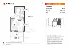 3 pokoje, mieszkanie 49,12 m², parter, oferta nr B10/1, Wzgórze Markowca, Rumia, Zagórze, ul. Markowców