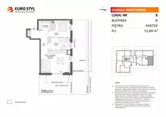 3 pokoje, mieszkanie 51,84 m², parter, oferta nr B/8, Osiedle Orzechowa, Gdynia, Chylonia, ul. Meksykańska/Orzechowa