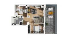 3 pokoje, mieszkanie 49,10 m², piętro 4, oferta nr B/47, Osiedle Orzechowa, Gdynia, Chylonia, ul. Meksykańska/Orzechowa
