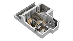 3 pokoje, mieszkanie 49,10 m², piętro 4, oferta nr B/47, Osiedle Orzechowa, Gdynia, Chylonia, ul. Meksykańska/Orzechowa