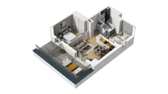 3 pokoje, mieszkanie 49,10 m², piętro 4, oferta nr B/47, Osiedle Orzechowa, Gdynia, Chylonia, ul. Meksykańska/Orzechowa