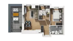 3 pokoje, mieszkanie 52,26 m², piętro 4, oferta nr B/48, Osiedle Orzechowa, Gdynia, Chylonia, ul. Meksykańska/Orzechowa