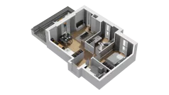 3 pokoje, mieszkanie 52,26 m², piętro 4, oferta nr B/48, Osiedle Orzechowa, Gdynia, Chylonia, ul. Meksykańska/Orzechowa