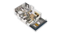 3 pokoje, mieszkanie 52,26 m², piętro 4, oferta nr B/48, Osiedle Orzechowa, Gdynia, Chylonia, ul. Meksykańska/Orzechowa