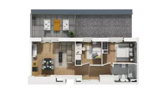 3 pokoje, mieszkanie 48,84 m², piętro 4, oferta nr B/55, Osiedle Orzechowa, Gdynia, Chylonia, ul. Meksykańska/Orzechowa
