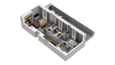 3 pokoje, mieszkanie 48,84 m², piętro 4, oferta nr B/55, Osiedle Orzechowa, Gdynia, Chylonia, ul. Meksykańska/Orzechowa