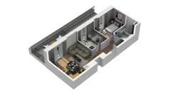 3 pokoje, mieszkanie 48,84 m², piętro 4, oferta nr B/55, Osiedle Orzechowa, Gdynia, Chylonia, ul. Meksykańska/Orzechowa