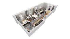 3 pokoje, mieszkanie 60,33 m², piętro 2, oferta nr C9/34, Konstelacja - etap III, Gdynia, Pogórze, ul. Paderewskiego