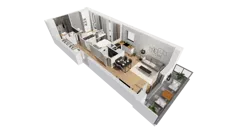3 pokoje, mieszkanie 60,33 m², piętro 2, oferta nr C9/34, Konstelacja - etap III, Gdynia, Pogórze, ul. Paderewskiego