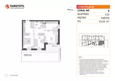 3 pokoje, mieszkanie 55,59 m², parter, oferta nr C15/8, Konstelacja - etap IV, Gdynia, Pogórze, ul. Paderewskiego