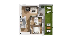 3 pokoje, mieszkanie 55,59 m², parter, oferta nr C15/8, Konstelacja - etap IV, Gdynia, Pogórze, ul. Paderewskiego
