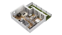 3 pokoje, mieszkanie 55,59 m², parter, oferta nr C15/8, Konstelacja - etap IV, Gdynia, Pogórze, ul. Paderewskiego