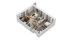 3 pokoje, mieszkanie 60,50 m², piętro 1, oferta nr C15/12, Konstelacja - etap IV, Gdynia, Pogórze, ul. Paderewskiego