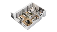 3 pokoje, mieszkanie 60,50 m², piętro 1, oferta nr C15/12, Konstelacja - etap IV, Gdynia, Pogórze, ul. Paderewskiego