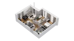 3 pokoje, mieszkanie 55,33 m², piętro 1, oferta nr C15/17, Konstelacja - etap IV, Gdynia, Pogórze, ul. Paderewskiego