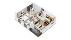 3 pokoje, mieszkanie 55,33 m², piętro 1, oferta nr C15/17, Konstelacja - etap IV, Gdynia, Pogórze, ul. Paderewskiego