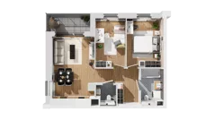3 pokoje, mieszkanie 55,33 m², piętro 2, oferta nr C15/26, Konstelacja - etap IV, Gdynia, Pogórze, ul. Paderewskiego