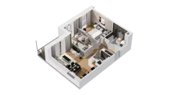 3 pokoje, mieszkanie 55,33 m², piętro 2, oferta nr C15/26, Konstelacja - etap IV, Gdynia, Pogórze, ul. Paderewskiego