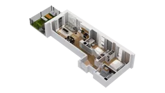 3 pokoje, mieszkanie 55,61 m², parter, oferta nr C16/4, Konstelacja - etap IV, Gdynia, Pogórze, ul. Paderewskiego