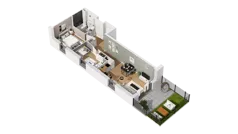 3 pokoje, mieszkanie 55,61 m², parter, oferta nr C16/4, Konstelacja - etap IV, Gdynia, Pogórze, ul. Paderewskiego