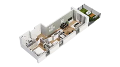 3 pokoje, mieszkanie 55,61 m², parter, oferta nr C16/4, Konstelacja - etap IV, Gdynia, Pogórze, ul. Paderewskiego