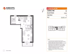 3 pokoje, mieszkanie 59,95 m², piętro 1, oferta nr C16/6, Konstelacja - etap IV, Gdynia, Pogórze, ul. Paderewskiego