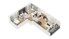 3 pokoje, mieszkanie 59,95 m², piętro 1, oferta nr C16/6, Konstelacja - etap IV, Gdynia, Pogórze, ul. Paderewskiego
