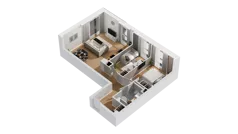 3 pokoje, mieszkanie 62,22 m², piętro 1, oferta nr C16/10, Konstelacja - etap IV, Gdynia, Pogórze, ul. Paderewskiego