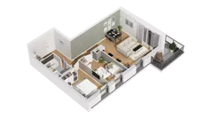 3 pokoje, mieszkanie 62,22 m², piętro 1, oferta nr C16/10, Konstelacja - etap IV, Gdynia, Pogórze, ul. Paderewskiego