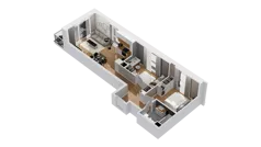 3 pokoje, mieszkanie 55,70 m², piętro 1, oferta nr C16/11, Konstelacja - etap IV, Gdynia, Pogórze, ul. Paderewskiego